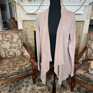 WHBM taupe waterfall cardi/coverup; Medium